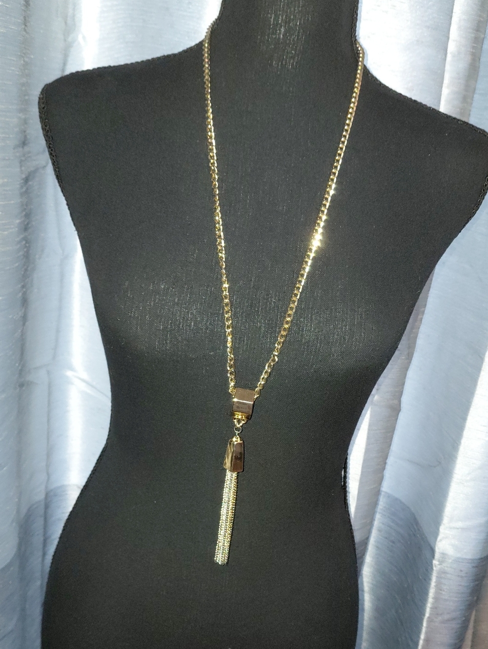 Chico's GoldtoneLong Chain Tassel Pendant Necklace